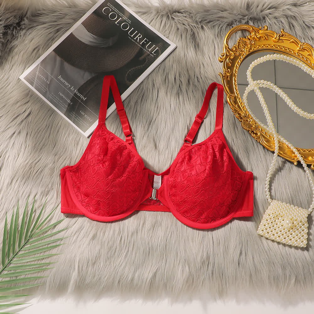 Red Lace Bra Set 2498 for Wholesale main product view