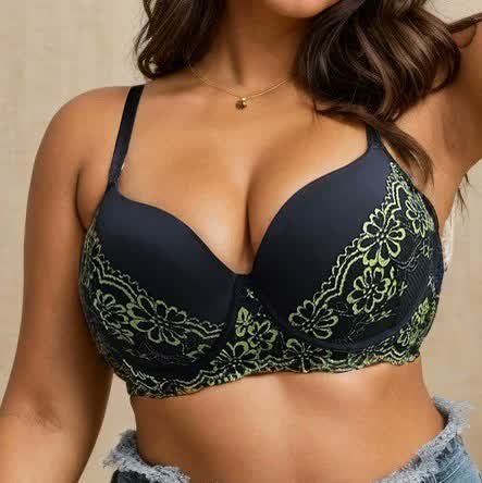 Wholesale Black Green Full-Figure Bra B2425