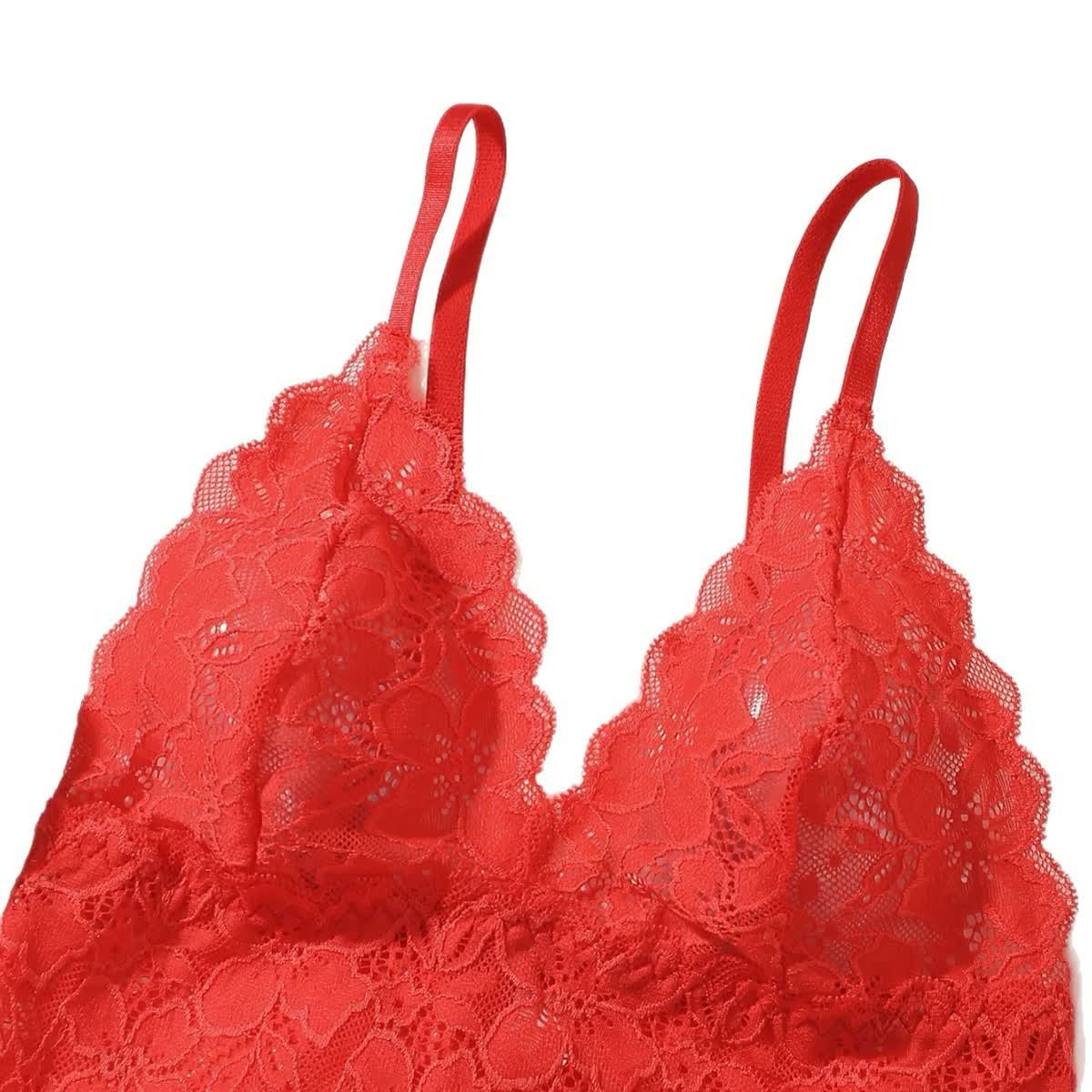 Wholesale Red Wireless Lace Camisole Set C2677