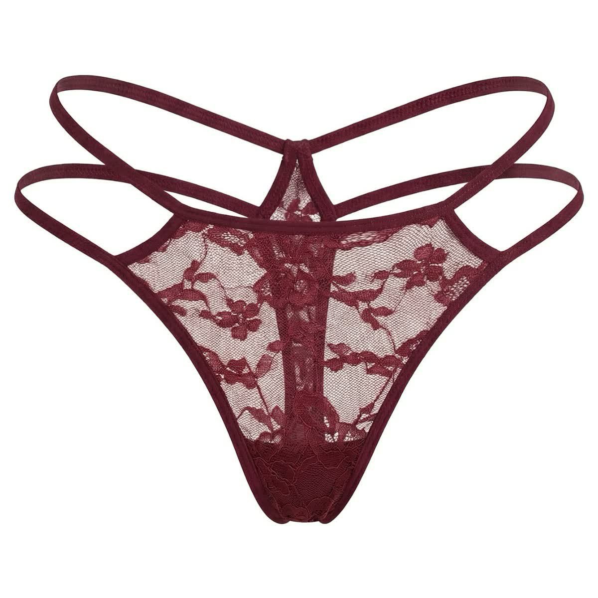 Wholesale Burgundy Lace Thong C830