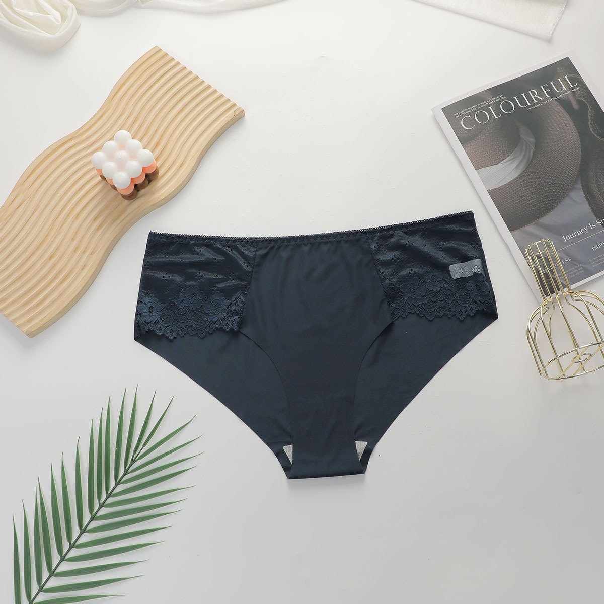Wholesale Black Lace-Panel Brief CNW029