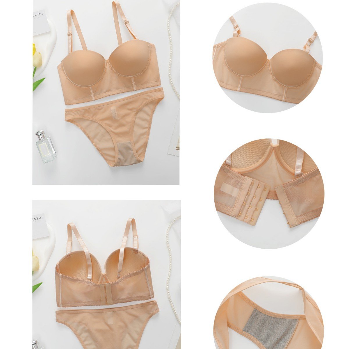 Wholesale Nude Smooth Cup Bra Set CNW032