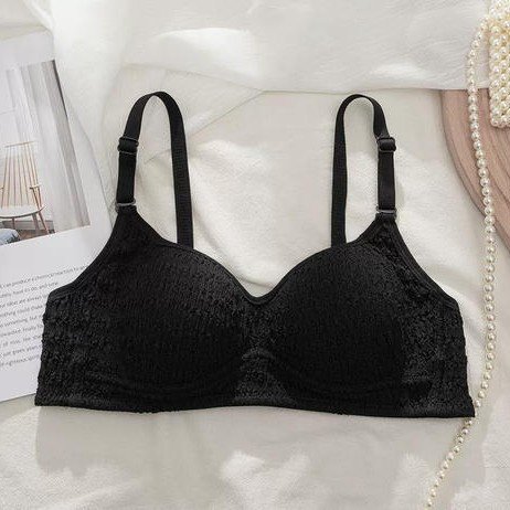 Wholesale Black Lace-Overlay Full-Cup Bra CNW068