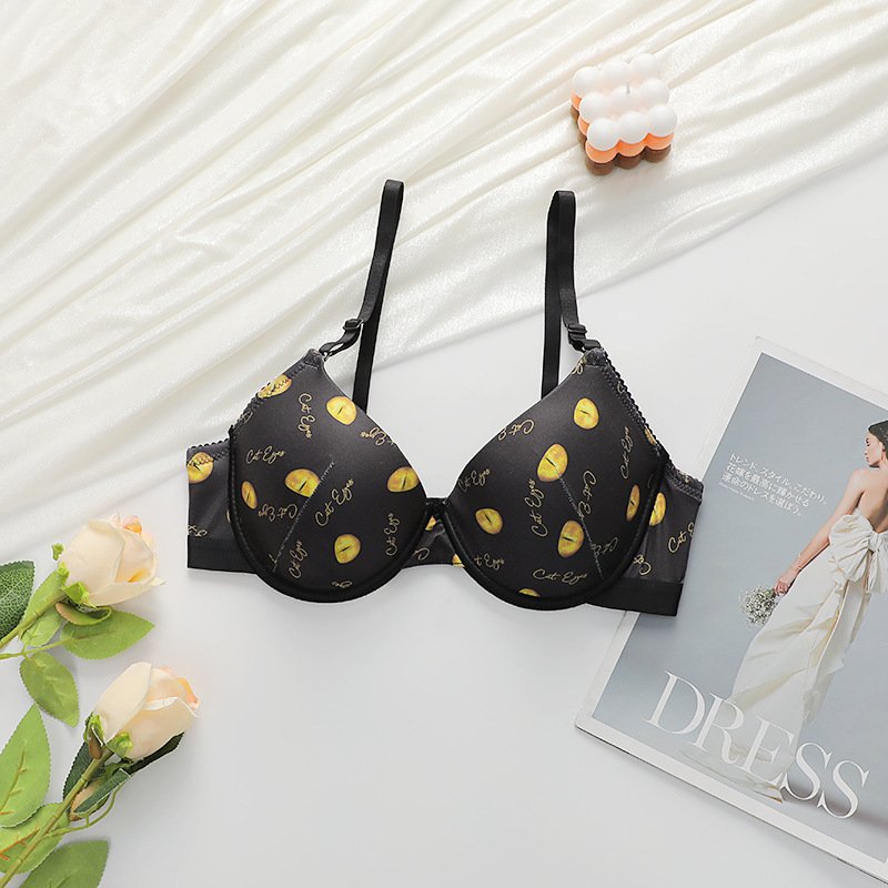 Wholesale Black Novelty Print Smooth Cup Bra CNW097