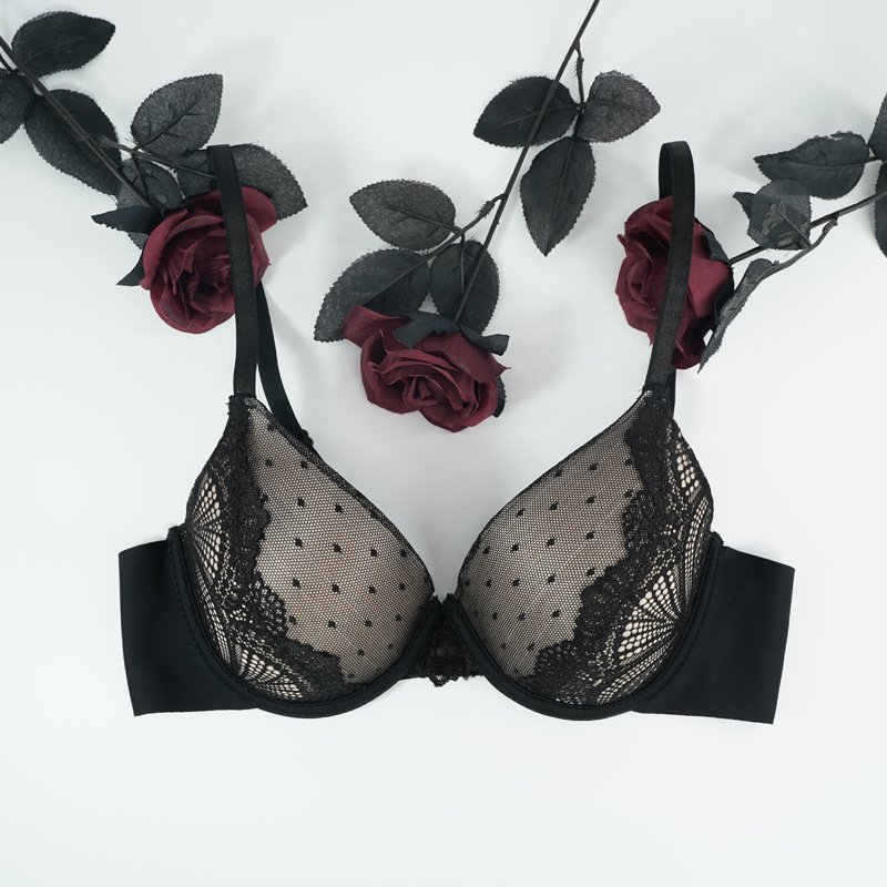 Wholesale Black Polka-Dot Lace Bra CNW102
