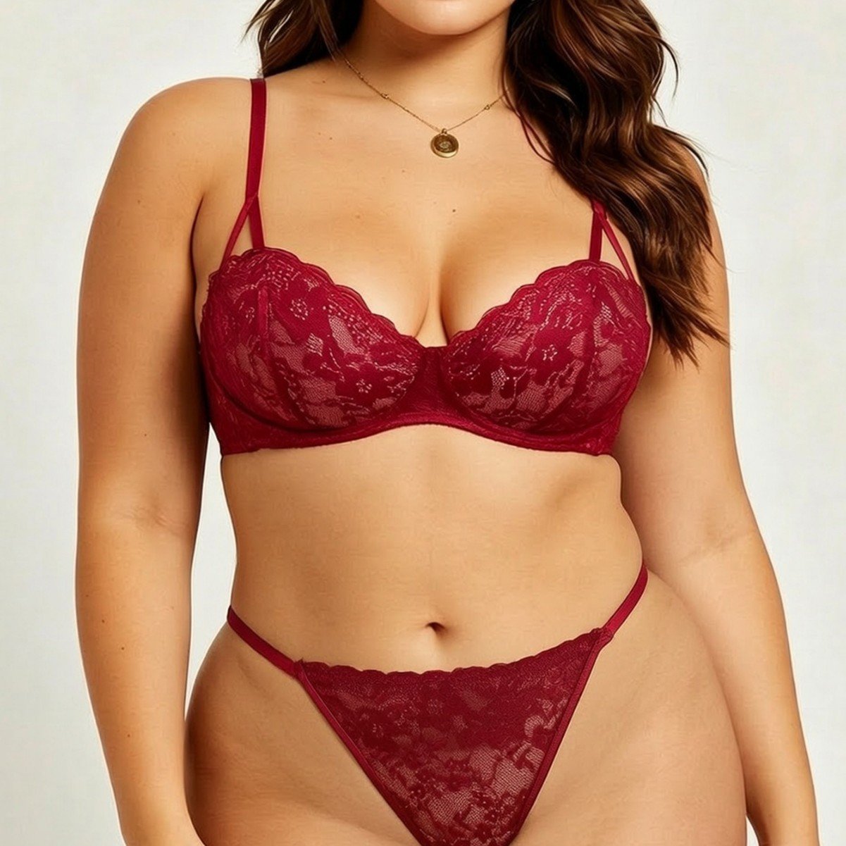 Wholesale Burgundy Lace Bra Set CNW119