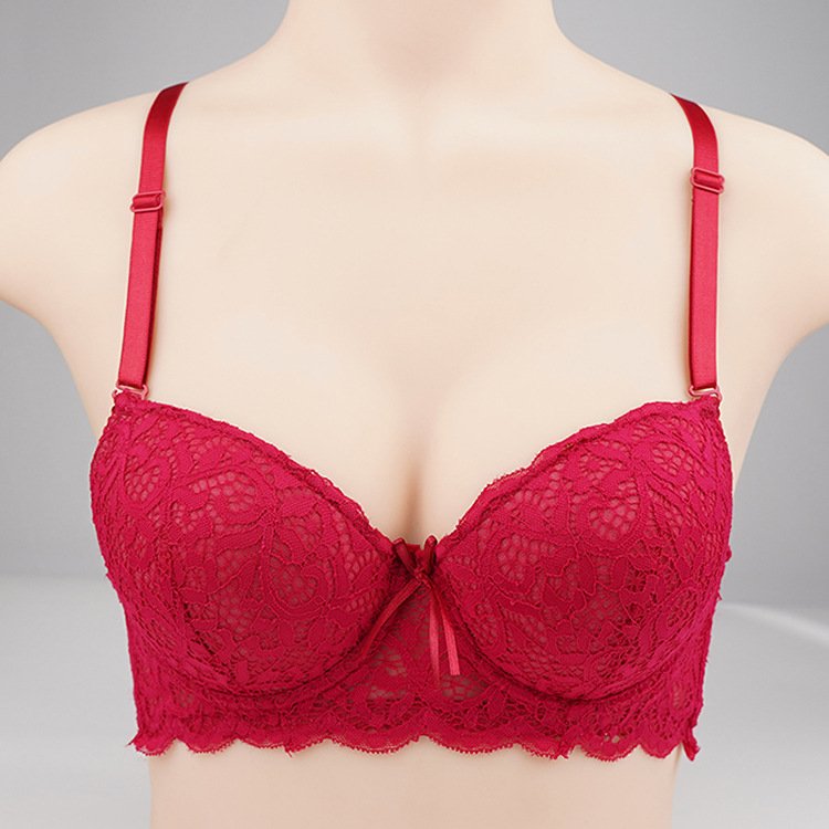 Wholesale Red Floral Lace Full-Cup Bra CNW168