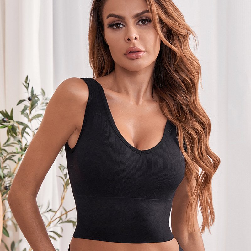 Wholesale Black Seamless Longline Bralette CNW173