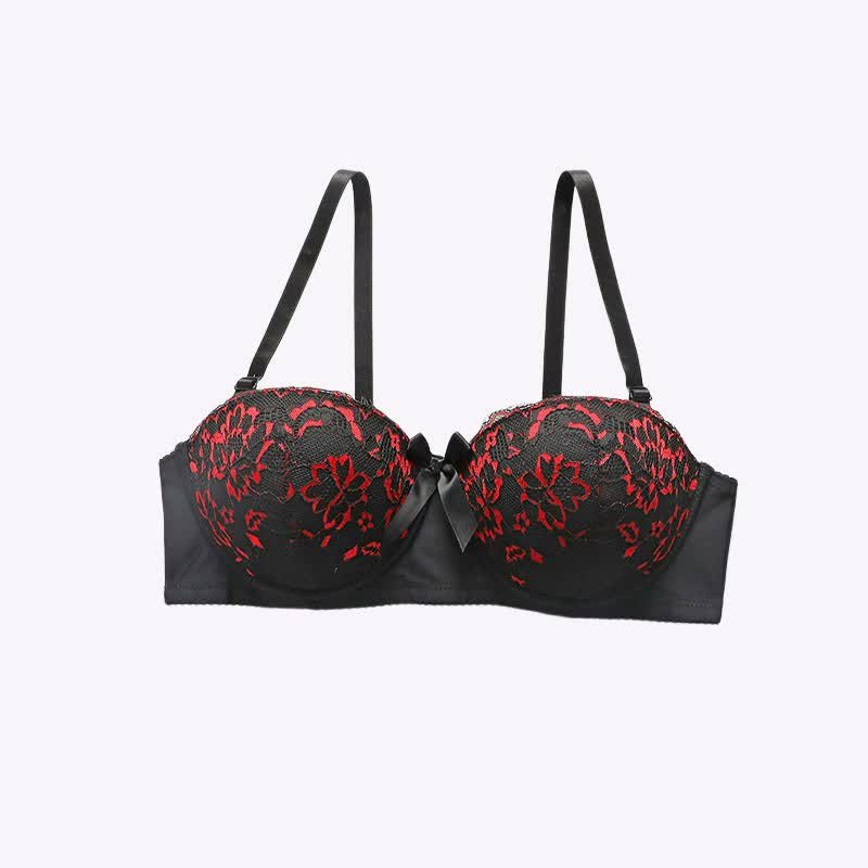 Wholesale Black Red Embroidered Bra J2030, style J2030-BLACK-RED