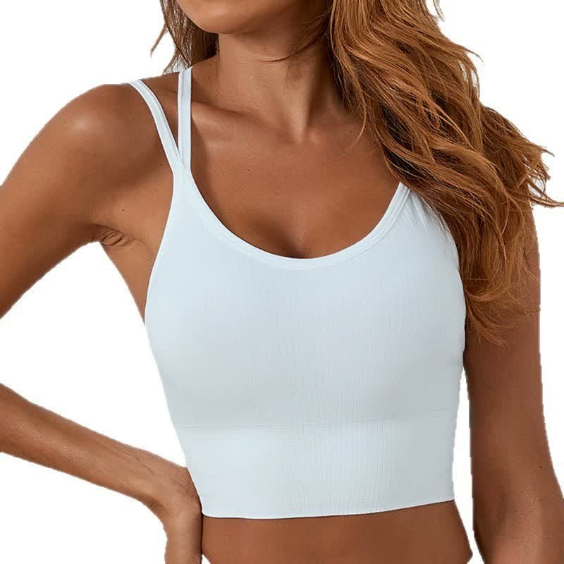 Wholesale White Cross-Back Crop Bralette M033
