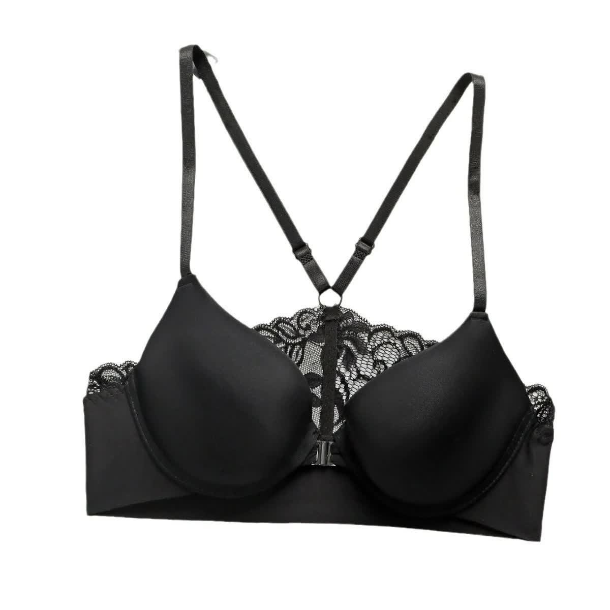 Wholesale Black Front-Closure Smooth Cup Bra U046, style U046-BLACK