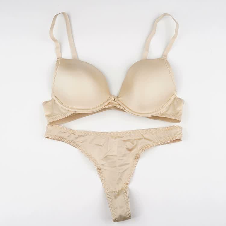 Wholesale Nude Deep-Plunge Bra Set U202