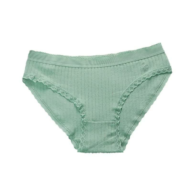Wholesale Green Cotton Lace Brief W134